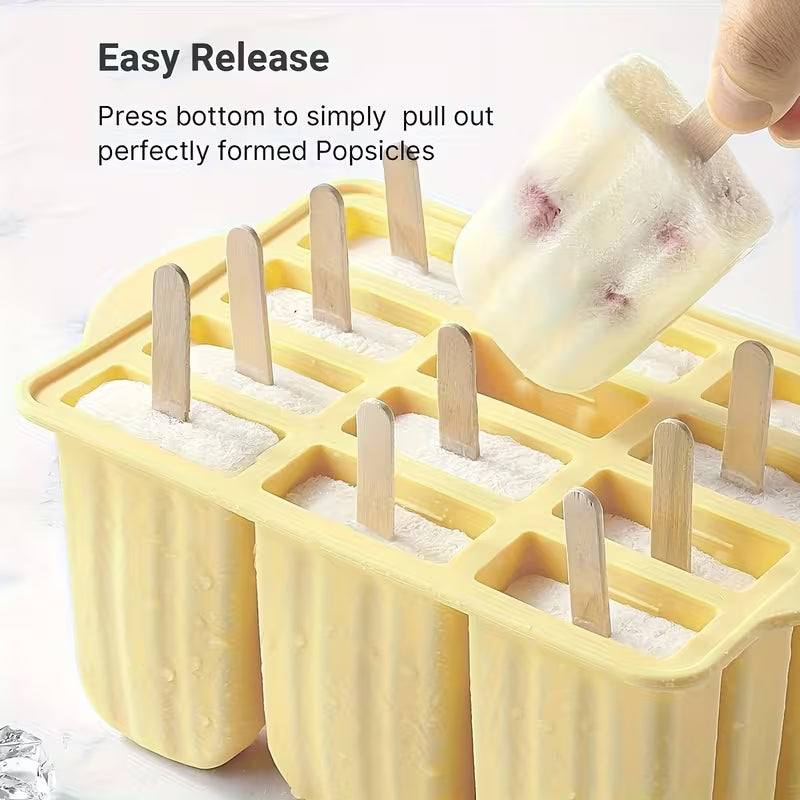12-Grid Ice Pops & Kulfi Maker Tray with Lid